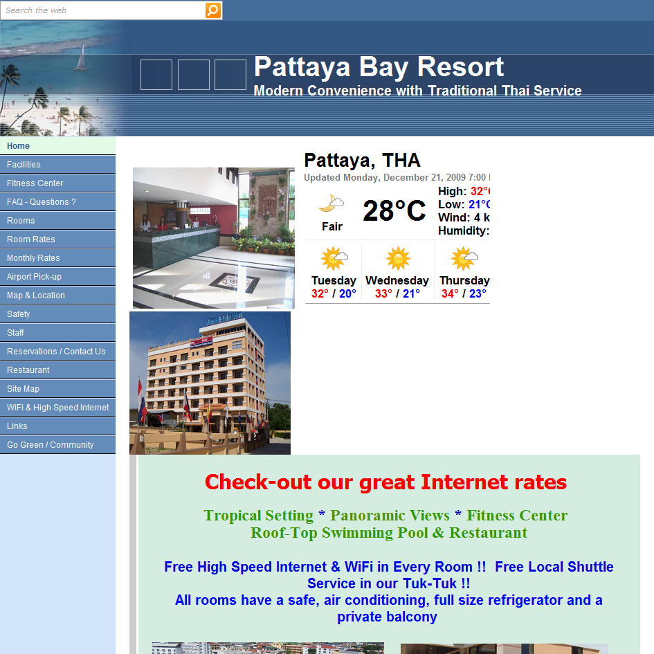 Pattaya Bay Resort Home Page